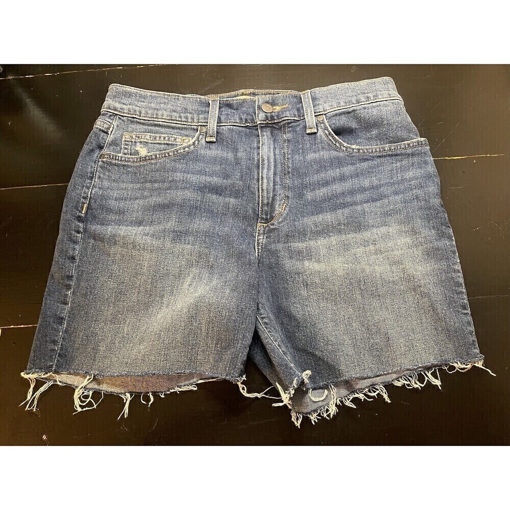 Joe's Jeans Frayed Hem Medium Blue Denim Shorts
